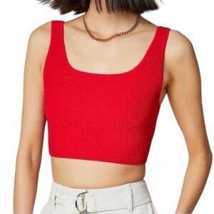 Aritzia Babaton Sculpt Knit Red Top